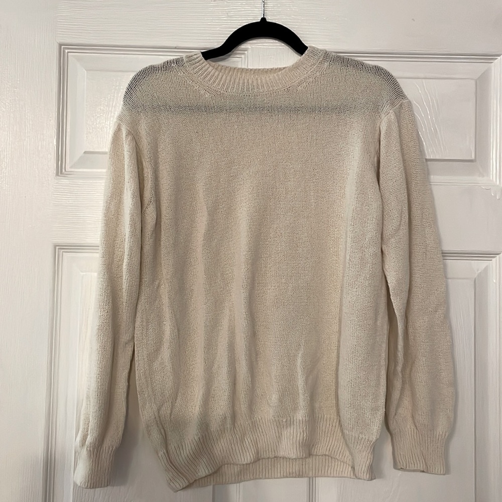 White Sheer Knit Sweater